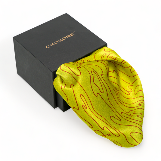Chokore Citrine Flagstick Silk Pocket Square - Sporty Silks Range