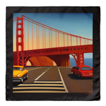 Chokore Chokore Red & Black Silk Tie - Plaids line Golden Gate, San Francisco Pocket Square - Chokore Arte