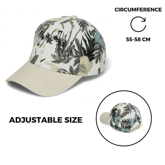 Chokore Tropical Style Leaf Print Baseball Cap (Beige)