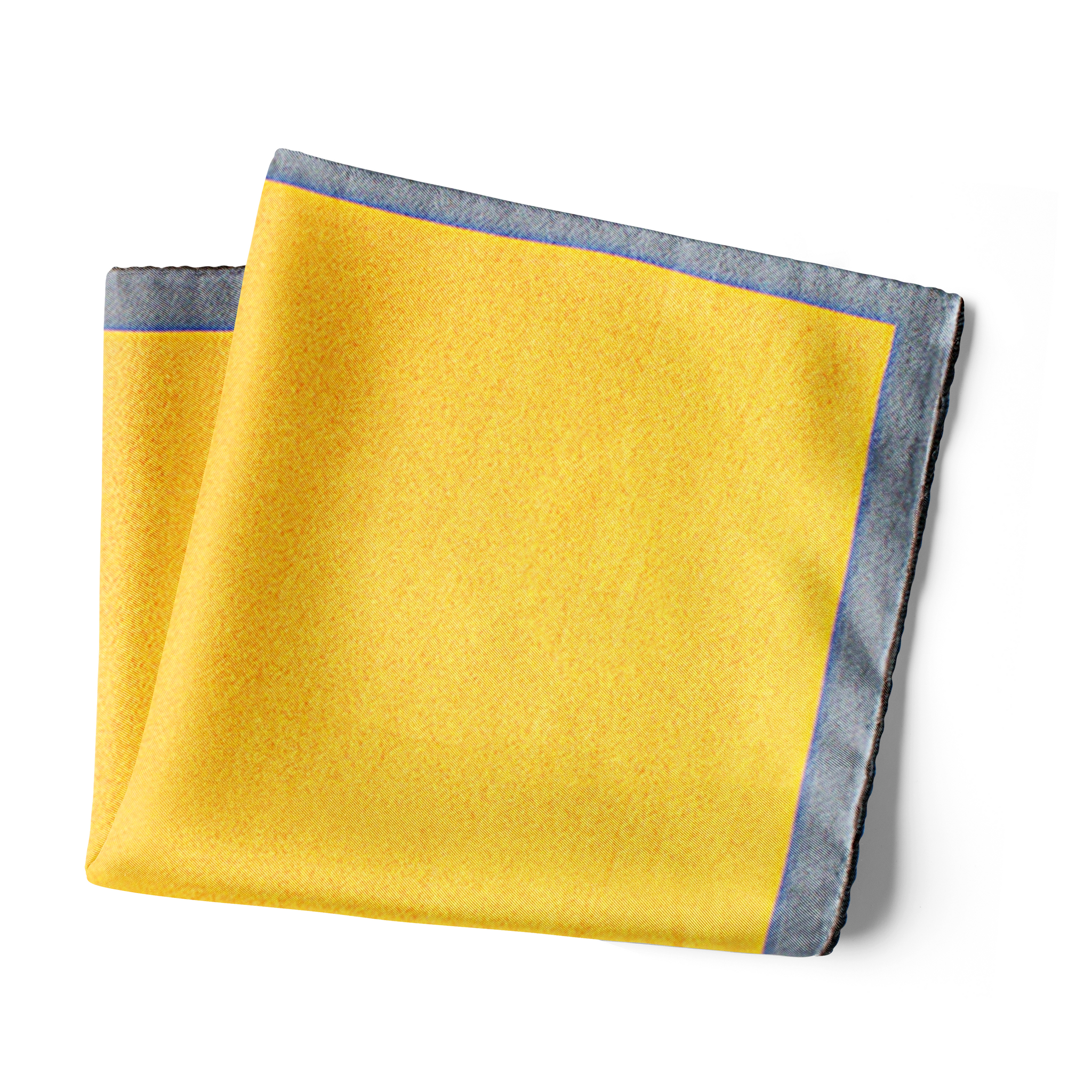 Chokore Orange and Grey Silk Pocket Square - Squared line