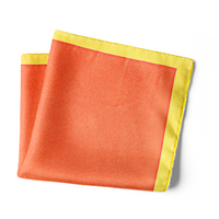Chokore Chokore Red & Orange Silk Pocket Square - Squared line