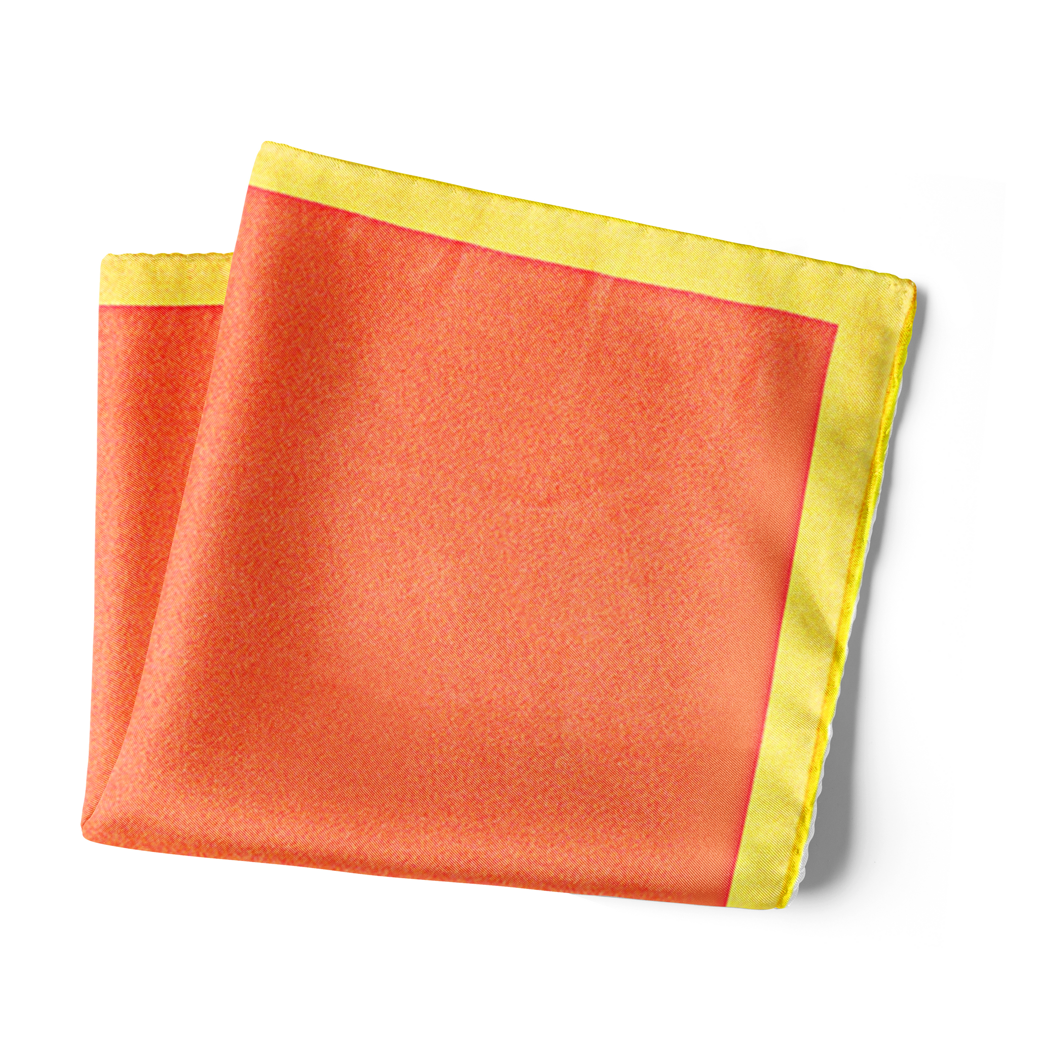 Chokore Red & Orange Silk Pocket Square - Squared line