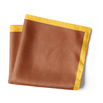 Chokore Chokore Chocolate & Orange Silk Pocket Square - Squared line 