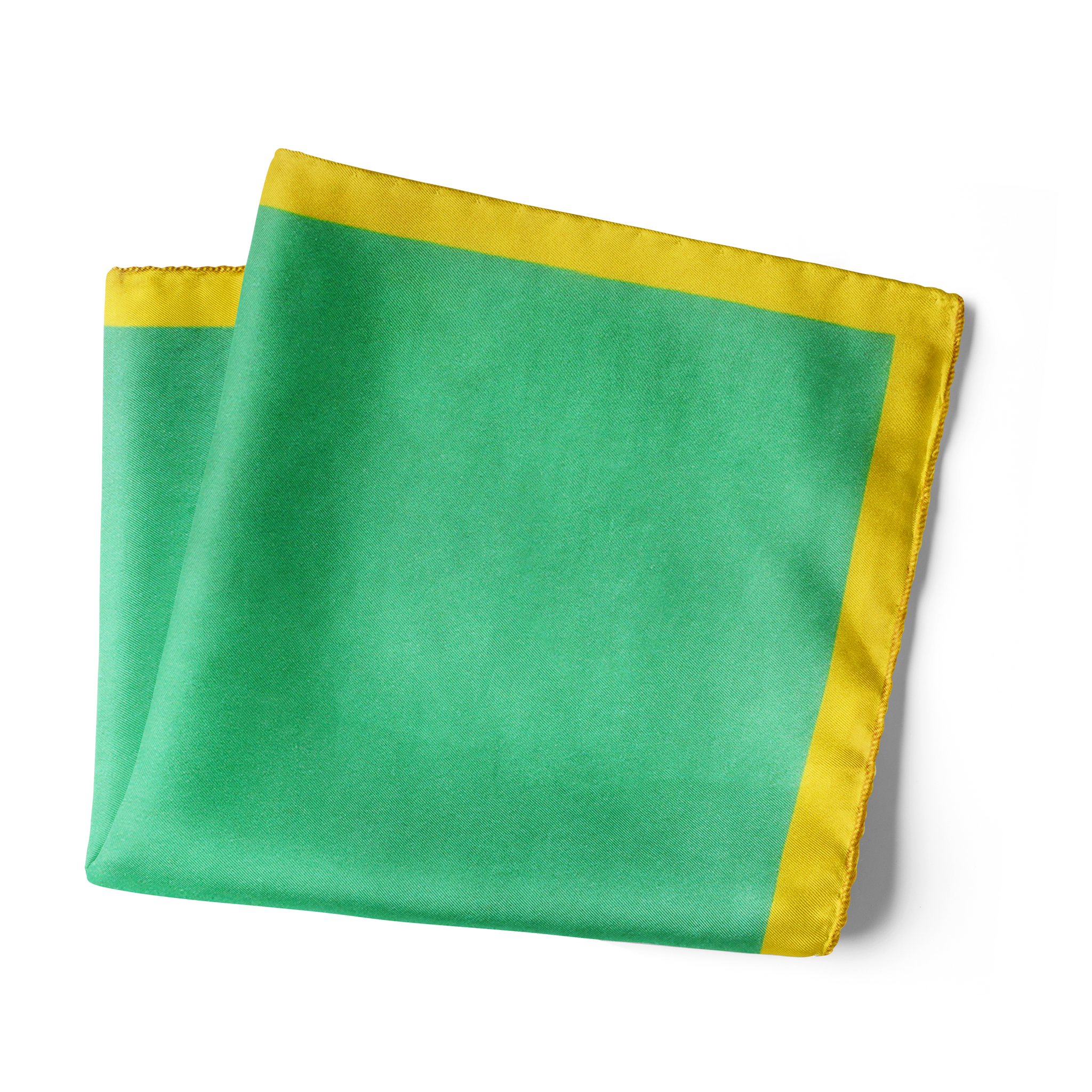 Chokore Sea Green & Lemon Green Pure Silk Pocket Square