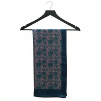 Chokore Printed Blue & Red Satin Silk Stole for Women