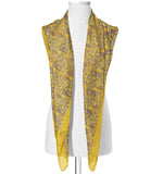 Chokore  Printed Mustard Yellow & Rust Satin Silk Stole for Women