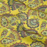 Chokore Printed Mustard Yellow & Rust Satin Silk Stole for Women