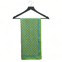 Chokore Printed Mehandi Green & Yellow Satin Silk Stole for Women