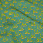 Chokore Printed Mehandi Green & Yellow Satin Silk Stole for Women 