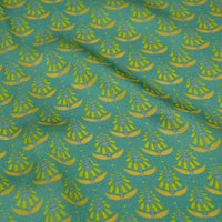 Chokore Printed Mehandi Green & Yellow Satin Silk Stole for Women