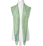 Chokore Printed Light Sea Green & Off White Satin Silk Stole for Women 