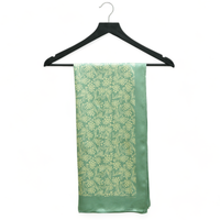 Chokore Printed Light Sea Green & Off White Satin Silk Stole for Women
