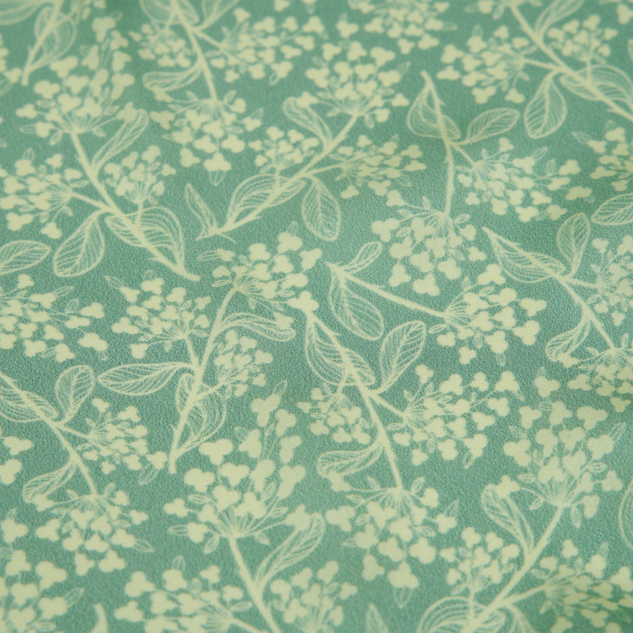 Printed Light Sea Green & Off White Satin Silk Stole for Women