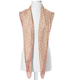 Chokore  Printed Pink & Off White Satin Silk Stole for Women