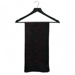 Chokore Printed Black & Red Satin Silk Stole for Women 