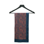 Chokore Printed Blue & Red Satin Silk Stole for Women 