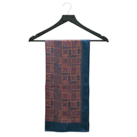 Chokore Printed Blue & Red Satin Silk Stole for Women