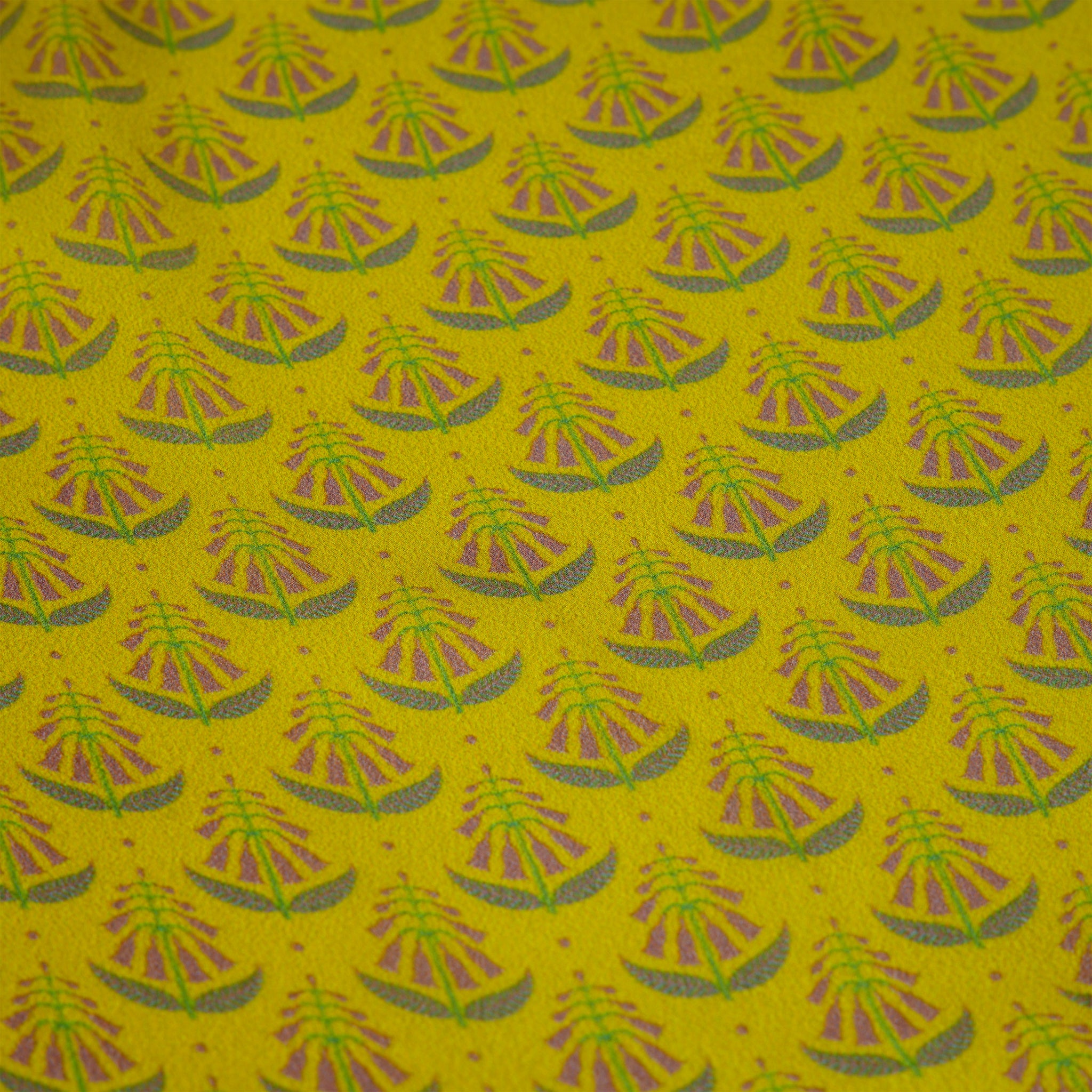 Printed Yellow & Magenta Satin Silk Stole for Women