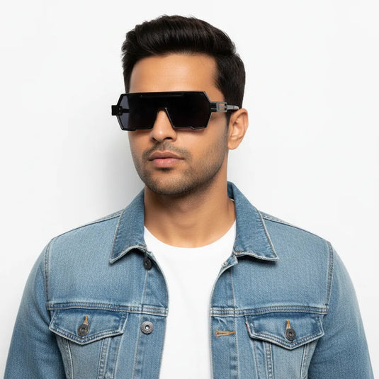 Chokore Trendy Steampunk Metal Sunglasses (Black)