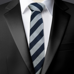 Chokore Benares (Maroon) - Pocket Square Chokore Stripes (Navy & Silver) Necktie