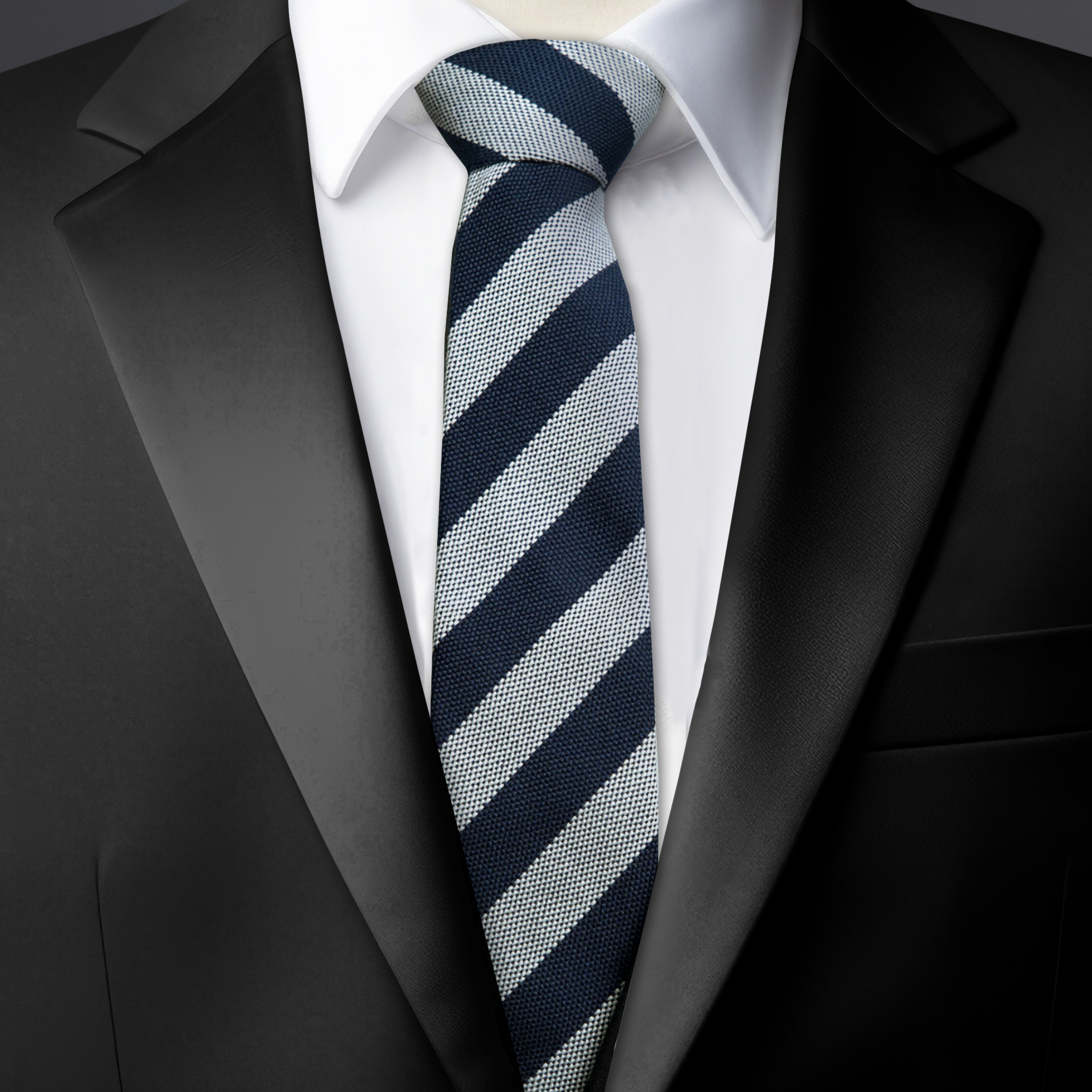 Chokore Stripes (Navy & Silver) Necktie
