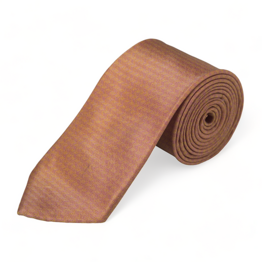 Chokore Orange Herringbone Silk Necktie - Indian at Heart Collection