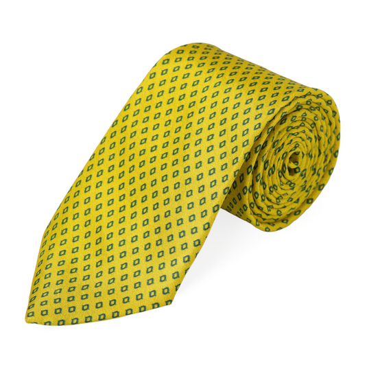 Chokore Yellow & Blue Silk Necktie - Indian at Heart Collection