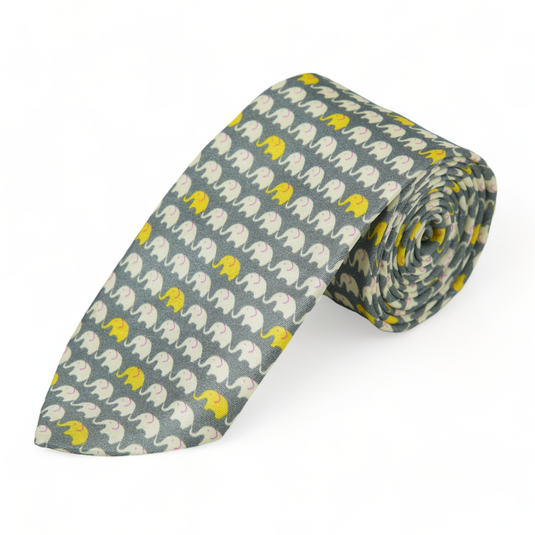 Chokore Grey Silk Tie - Wildlife range