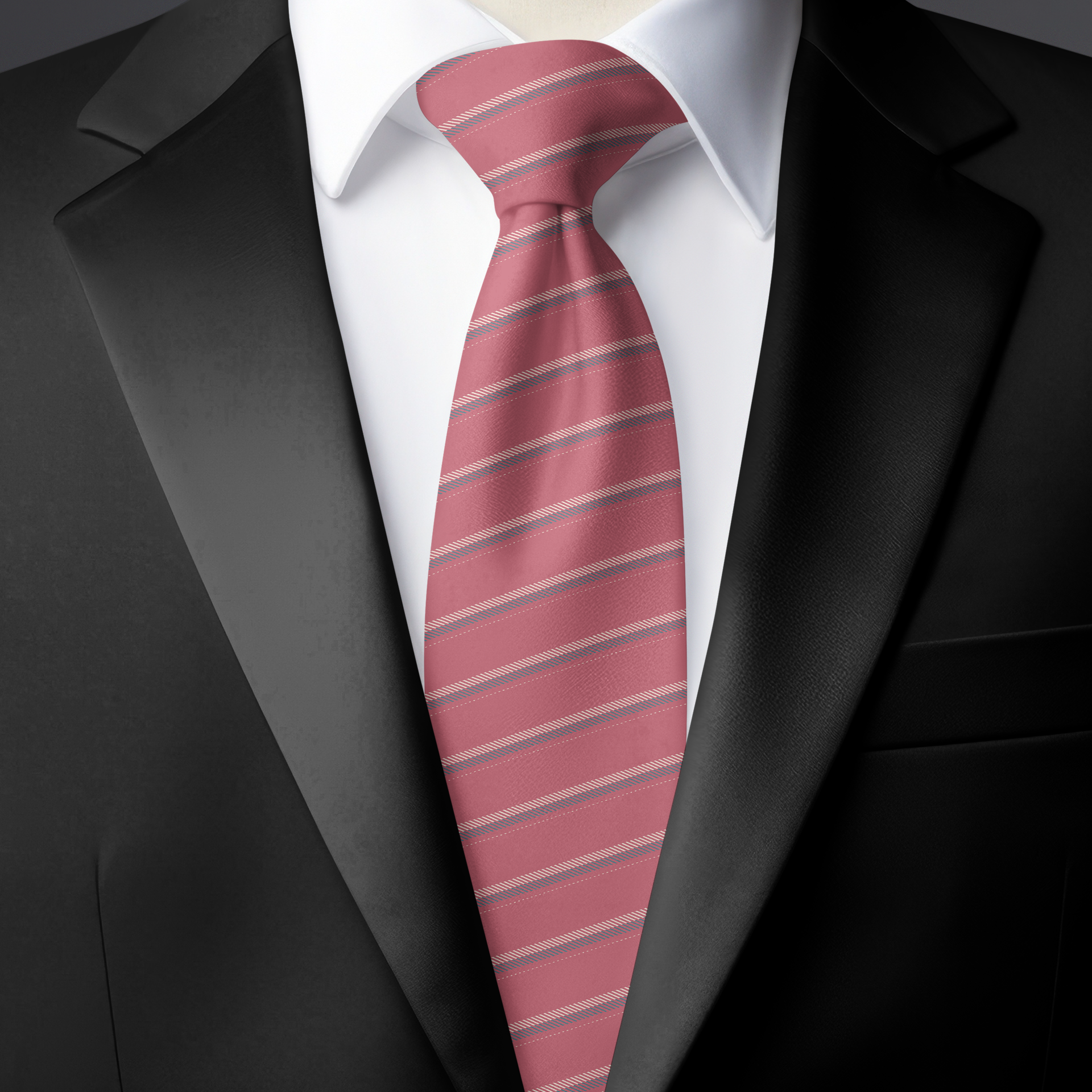Chokore Pink Striped Silk Necktie - Plaids Range