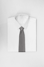 Chokore Chokore Black & White Gingham Silk Necktie - Plaids Range 
