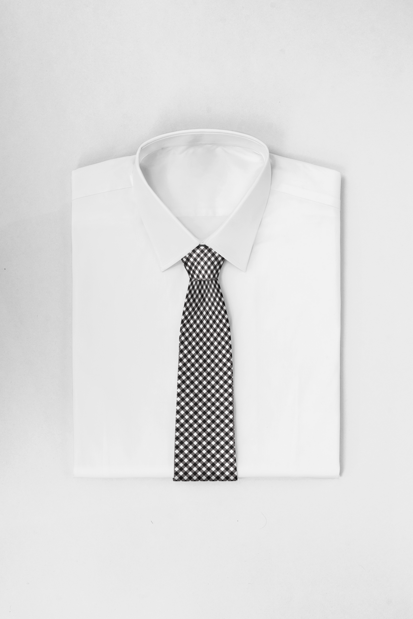 Chokore Black & White Gingham Silk Necktie - Plaids Range