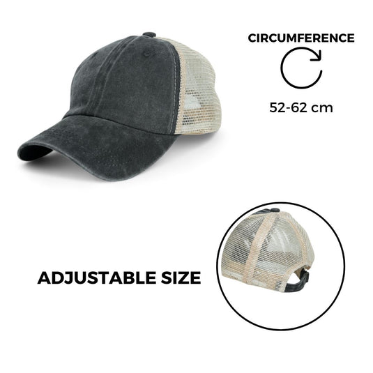Chokore Denim Baseball Cap with Mesh Detailing (Gray)