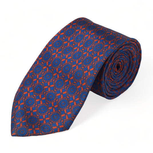 Chokore Red & Blue Silk Necktie - Indian At Heart Collection