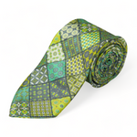 Chokore Lucknow Musings Pocket Square From Chokore Arte Collection Chokore Yellow & Light Green Silk Tie  - Indian At Heart range