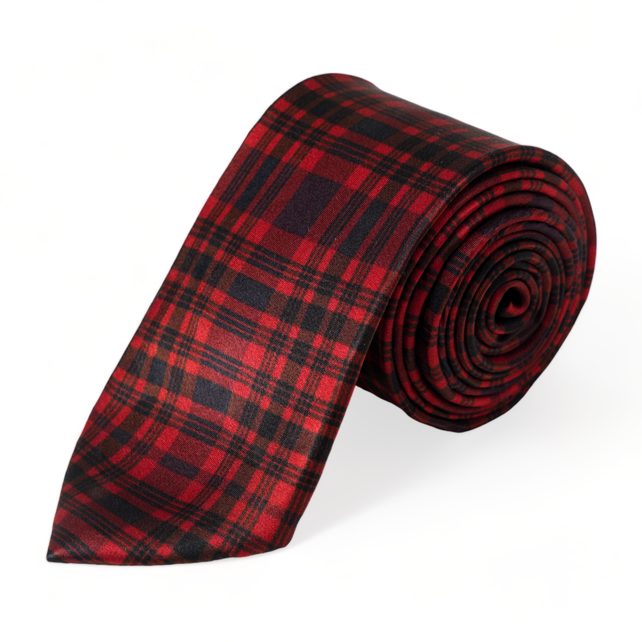 Chokore Red & Black Silk Tie - Plaids line