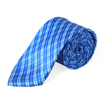 Chokore  Chokore Blue & White Silk Tie - Plaids line