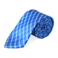 Chokore Chokore Blue & White Silk Tie - Plaids line