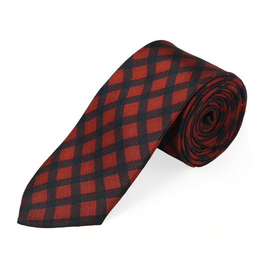 Chokore Red & Black Tartan Checks Necktie - Plaids Collection