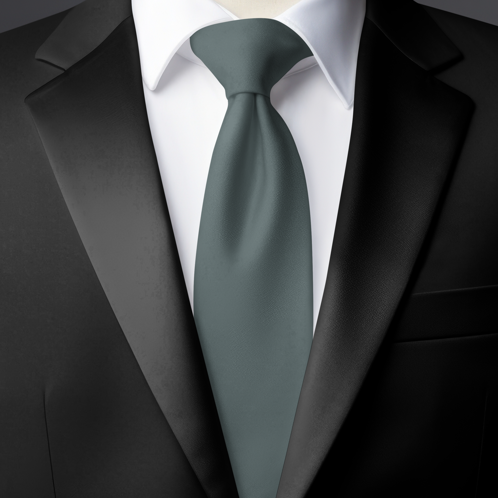 Dark Grey color silk tie for men