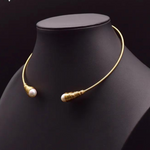 Chokore Chokore Freshwater Pearl Choker Necklace with wire detailing 