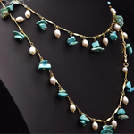 Chokore Chokore Turquoise Pearl Long Necklace 