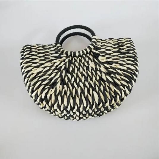 Chokore Chokore Black and White Rattan Handbag 
