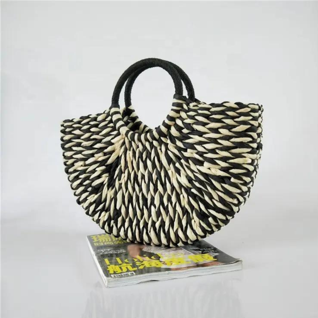 chokore Chokore Black and White Rattan Handbag