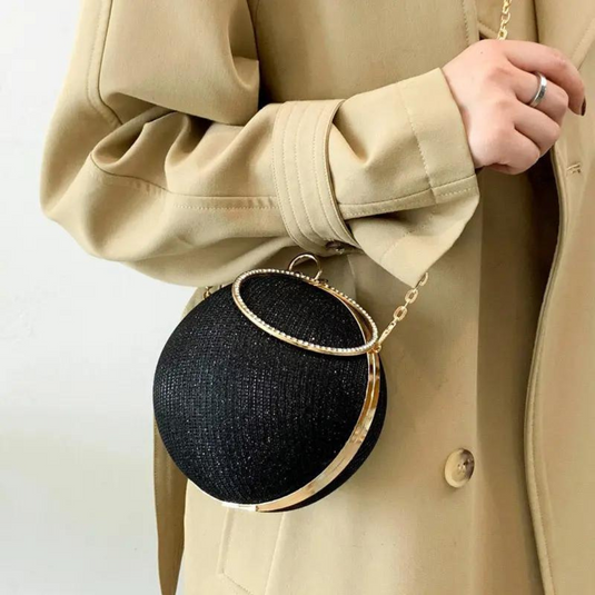 Chokore Chokore Spherical Rhinestone Crossbody Bag (Black) 