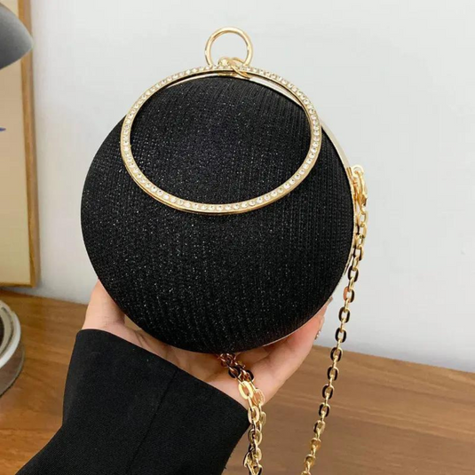 Chokore Chokore Spherical Rhinestone Crossbody Bag (Black) 