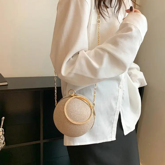 Chokore Chokore Spherical Rhinestone Crossbody Bag (Golden) 