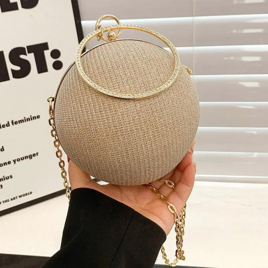 Chokore Chokore Spherical Rhinestone Crossbody Bag (Golden) 