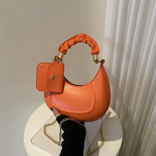 Chokore Chokore Baguette Bag with Gold Chain (Orange) 