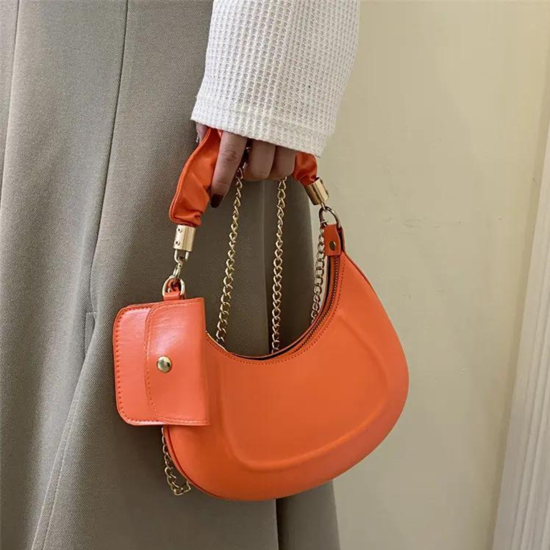 chokore Chokore Baguette Bag with Gold Chain (Orange)