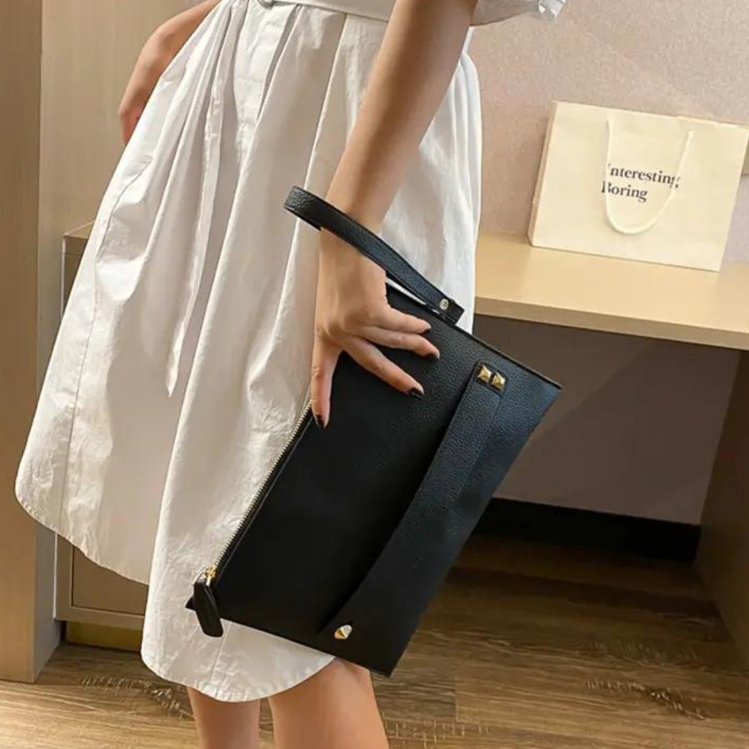 chokore Chokore Vegan Leather Envelope Clutch (Black)
